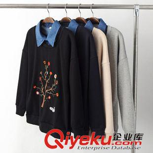 衛(wèi)衣/絨衣 $T 歐風(fēng)美 重工藝鑲磚圓領(lǐng)套頭衛(wèi)衣批發(fā) 3088