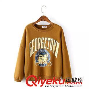 衛(wèi)衣/絨衣 JB 歐風(fēng)美 字母印花斗牛犬小狗卡通圖案加絨衛(wèi)衣批發(fā) 3265
