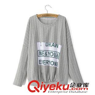 衛(wèi)衣/絨衣 $S 歐美風(fēng) 新款綠字母豎條收腰衛(wèi)衣批發(fā) 2533原始圖片2
