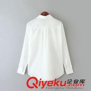 T恤/襯衫 #M  下架  2015春季小辣椒同款雙口袋寬松款長袖襯衫批發 X9084原始圖片3