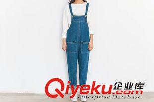背帶褲 #H1 歐美風 百搭黑色松緊腰背帶連體褲批發 X9557