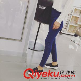 10月6號(hào)新款發(fā)布 2015秋冬新復(fù)古藍(lán)色黑色修身顯瘦彈力牛仔褲鉛筆褲 A65原始圖片2