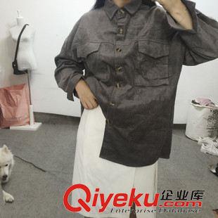 10月5號(hào)新款發(fā)布 2015秋裝新款寬松BF風(fēng)百搭可打底可開衫燈芯絨襯衫 H608原始圖片2