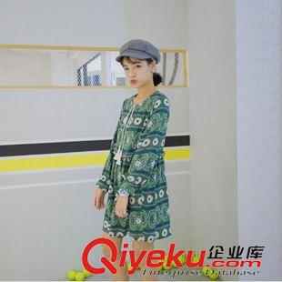 9月15號新款發(fā)布 2015秋裝新款錢幣民族風(fēng)系帶流蘇顯瘦連衣裙 M164原始圖片2