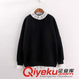 9月14號新款發(fā)布 2015秋冬新款蕾絲拼接長袖套頭衛(wèi)衣女 M162原始圖片3