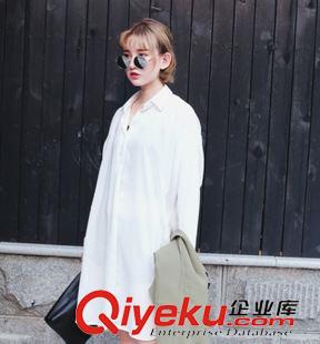 9月13號新款發(fā)布 2015秋季清新學(xué)院風翻領(lǐng)領(lǐng)長袖白襯衫連衣裙 5184原始圖片2