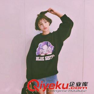 9月13號(hào)新款發(fā)布 2015秋裝新款女孩定位印花套頭圓領(lǐng)衛(wèi)衣 H110原始圖片3