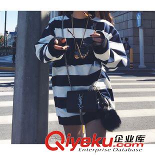 9月13號(hào)新款發(fā)布 2015韓國(guó)秋裝新款凹凸條紋時(shí)尚毛衣 H589