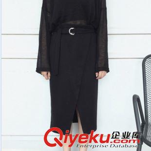 8月20號新款發(fā)布 2015秋新款女裝拉鏈開叉半身裙過膝裙中裙 B32原始圖片2