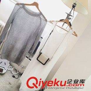 8月19號(hào)新款發(fā)布 2015秋季洞洞毛衣寬松鏤空網(wǎng)衫圓領(lǐng)套頭長(zhǎng)袖針織衫上衣 W302原始圖片3
