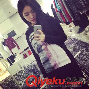 8月19號新款發(fā)布 2015夏裝背后字母大版BF風中長款寬松中袖T恤 女 X223