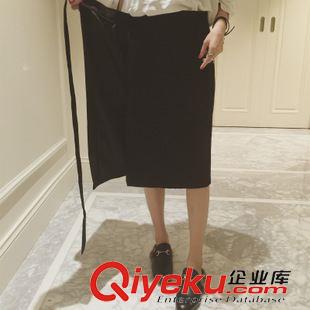 8月19號新款發(fā)布 2015秋季新款極簡港風(fēng)半身裙 西裝裙綁帶暗扣圍裙 X224原始圖片2