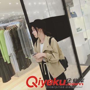 8月15號新款發(fā)布 2015秋裝新款紐扣口袋拼接上衣夾克蝙蝠袖外套女 L339原始圖片2