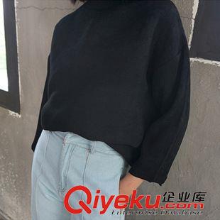8月11號新款發(fā)布 2015秋季女裝新品純色簡約套頭高領(lǐng)長袖后拉鏈寬松衛(wèi)衣 B23原始圖片2