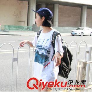 T恤 2015夏季新款海浪印花圓領(lǐng)寬松短袖打底衫T恤上衣 H031原始圖片2