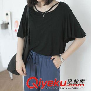 T恤 2015夏季新品女 必入款莫代爾背鏤空小性感T恤 H522原始圖片2