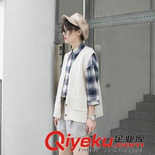 馬甲 2015秋裝新品皮馬甲pu皮夾克寬松皮衣無袖外套女 Y792