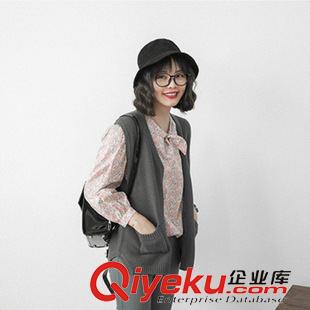 馬甲 2015韓國訂單復古口袋針織無袖毛線背心口袋馬甲夾開衫 S202原始圖片3