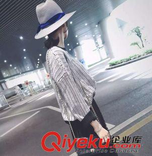 毛衣 2015秋裝新款學院風圓領拼色毛衣女 L32原始圖片2