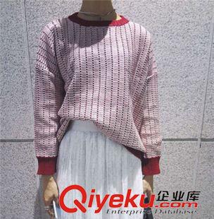 毛衣 2015秋裝新款學院風圓領拼色毛衣女 L32原始圖片3
