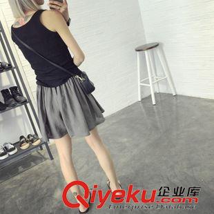 休閑褲 2015夏裝新款 松緊腰抽繩棉麻闊腿寬松休閑短褲裙褲女 裙褲 L318原始圖片2