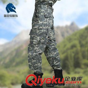 軍褲 董嘉駿 新款美軍訓練服戶外運動  蟒紋數碼迷彩服單褲