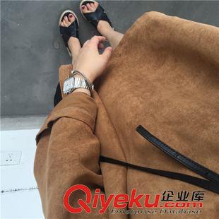 8月28 NEW! 韓國東大門ulzzang學(xué)院風(fēng)純色麂皮寬松小V領(lǐng)簡約九分袖休閑T恤 女原始圖片2