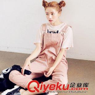 8月26 NEW! 韓國官網(wǎng)Stylenanda原版學(xué)院風(fēng)糖果色背帶褲寬松吊帶褲休閑長褲