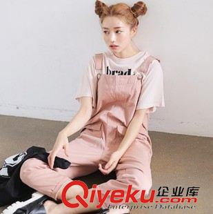 8月26 NEW! 韓國官網(wǎng)Stylenanda原版學(xué)院風(fēng)糖果色背帶褲寬松吊帶褲休閑長褲