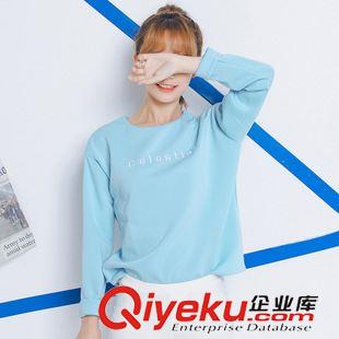 8月20 NEW! 實拍 2015秋裝新款韓版女學(xué)院字母印花圓領(lǐng)太空棉寬松長袖衛(wèi)衣女原始圖片3