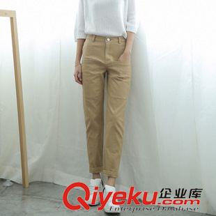 8月12 NEW! 2015韓國ulzzang百搭基礎款三道杠條紋運動休閑寬松小腳褲子