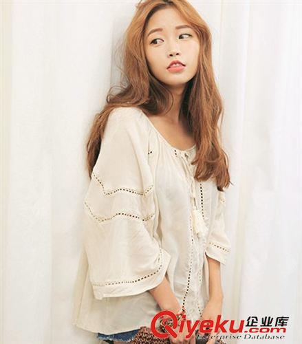 8月09 NEW! 韓國NEW ARRIVAL 蕾絲拼接百搭上衣衫#原始圖片2
