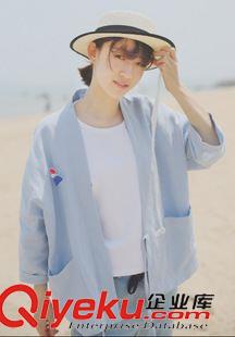 8月09 NEW! 2015年日本和風外套 日式和服 夏季防曬開衫 古著復古開衫上衣女原始圖片3