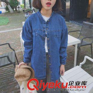 8月08 NEW! 2015早秋新款韓國(guó)東大門(mén)中長(zhǎng)款寬松大碼長(zhǎng)袖牛仔襯衣開(kāi)衫外套女原始圖片3