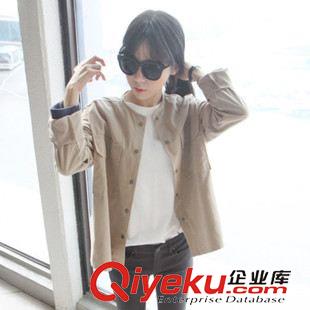 8月07 NEW! 韓國官網(wǎng)2015秋冬新款復(fù)古麻灰色百搭大碼寬松款開衫毛衣