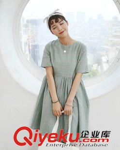 8月02 NEW！ 韓國loveme官網(wǎng)同款學(xué)院風(fēng)格子連衣裙中裙森女裙子夏原始圖片3