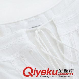  莎莎  Salsa 韓國(guó)東大門(mén)官網(wǎng)代購(gòu)流蘇小清新花邊微透視七分袖襯衣襯衫娃娃衫女原始圖片3
