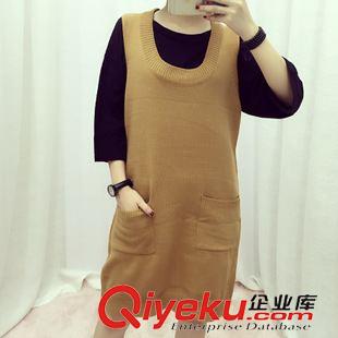 9.25 實(shí)拍 秋裝新款百搭學(xué)院風(fēng)圓領(lǐng)無袖背心針織毛衣裙女 3色入原始圖片2