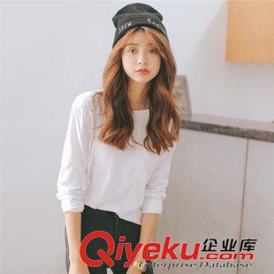 9.28 新款韓版秋裝民族風側面?zhèn)冗吋~扣圓領修身長袖T恤衫打底衫女原始圖片3