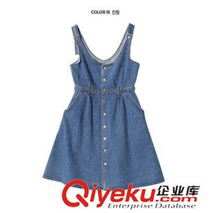 salsa 推薦優(yōu)款 韓國(guó)Stylenanda官網(wǎng)同款代購(gòu) 新款可愛單排扣背心牛仔連衣裙女原始圖片3