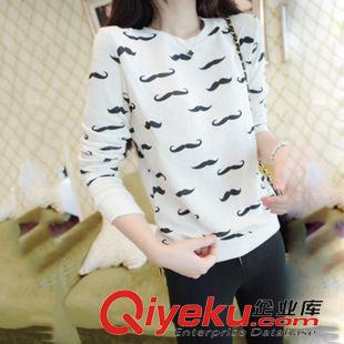 中端女裝秋冬衛(wèi)衣 tj阿里巴巴批發(fā)網(wǎng)女可愛小胡子百搭打底圈圈棉衛(wèi)衣人氣爆款7-22原始圖片3