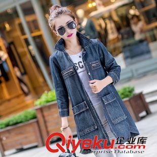 高端女裝秋冬百搭外套 阿里巴巴實(shí)拍秋裝女裝大碼韓版休閑中長(zhǎng)款修身顯瘦牛仔外套10-2原始圖片3