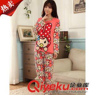 月子服.孕婦裝.喂奶衣 秋冬爆款孕婦裝韓版月子服長袖哺乳衣牛奶絲外出KT貓女士睡衣套裝