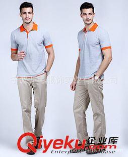滌棉180克翻領POLO衫 品牌都市白領休閑時尚撞色領男裝polo衫 滌棉男士平板文化polo衫原始圖片2