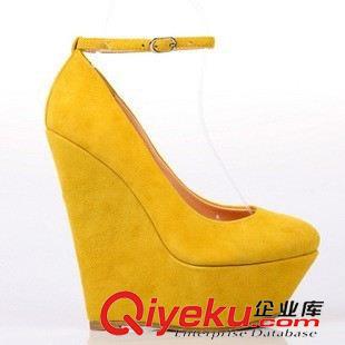 本店主打產(chǎn)品 2015歐美新款Gianmarco Lorenzi真皮超高跟女單鞋 厚底鞋坡跟單鞋原始圖片2