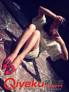 本店主打產品 2015{zx1}款zp花皮女低跟鞋水鉆太陽花休閑舒適鞋原始圖片2
