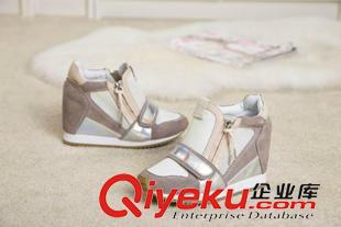 高幫鞋 一件代發(fā)2015{zx1}zp內(nèi)增高坡跟女休閑運(yùn)動(dòng)鞋中幫女單鞋原始圖片2