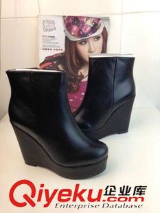 短靴 2015新款zp馬毛圓頭金屬裝飾高幫中粗跟女短靴