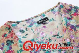 和服款 BC2F0329     2015新款 歐美風(fēng)人棉碎花印花中長(zhǎng)款流蘇和服外套女原始圖片3