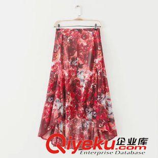 TOP家 XCC5822    15新款歐美風(fēng)海報(bào)款復(fù)古數(shù)碼印花弧形短裙 半身裙女